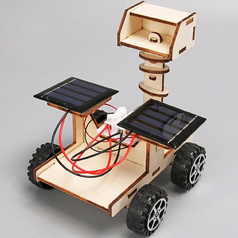 Креативный DIY ручной работы на солнечных батареях модель лунохода игрушка Детский деревянный обучающий инструмент Технология Маленький конструктор Головоломка игрушка