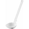 Silicone Ladle, White, Approx. 8cm W X 6cm D X 25.5cm H, Tower Design, Fits Easily To the Edge of a Pot for Easy Scooping, Includes Measuring