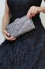 Women's Stylish and Useful Evening Dress Bag Powder Fabric Faux Leather Evening Dress Bag