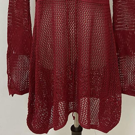 Сексуальное пляжное платье с длинным рукавом и защитой от солнца, однотонное пляжное платье с расклешенными рукавами для бассейна