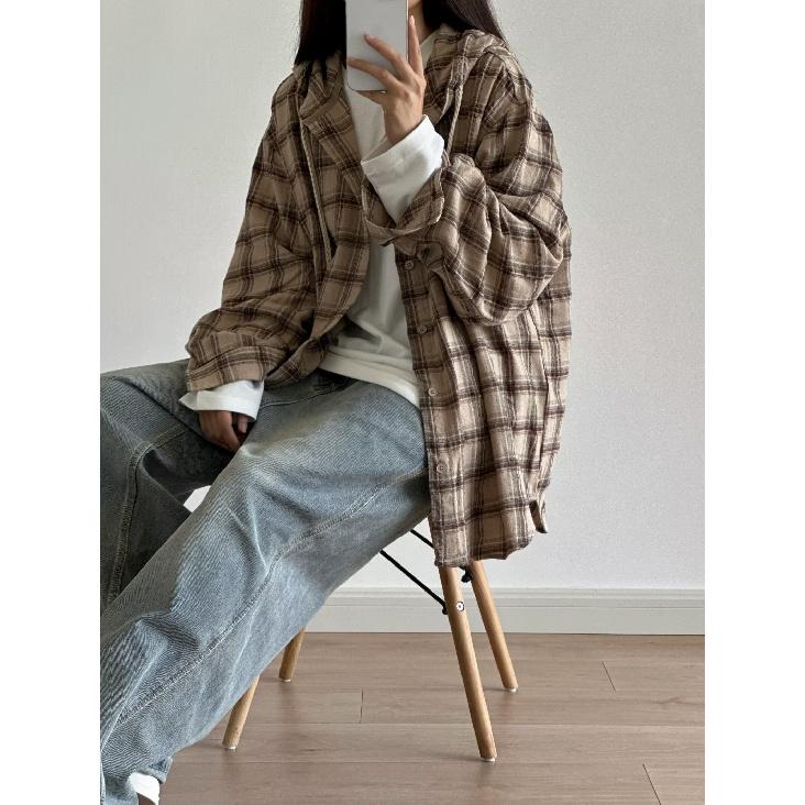 Рубашка с капюшоном и длинными рукавами в клетку в японском стиле в стиле Гонконга, свободная рубашка для мальчиков, летнее модное универсальное повседневное пальто