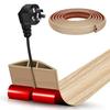 Wire Cover Molding Hidden Wire Cover Cable Protection 3m Wood Grain Floor Cord Cover Good Storage Capacity Extension Cord Cover Adhesive Type for Floo