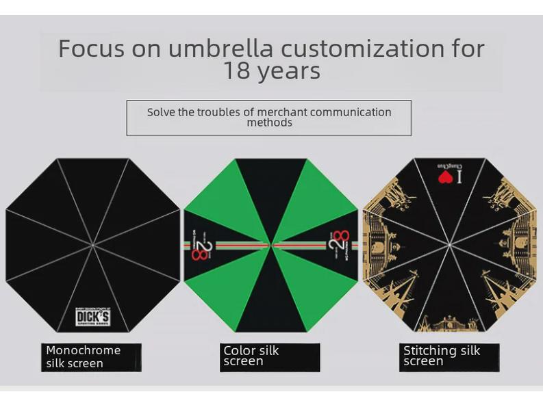 16-Rib Wind-Resistant Straight and Curved Handle Umbrella with Custom Logo