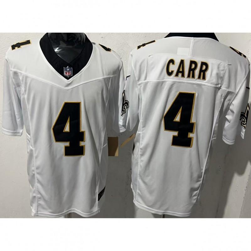 NFL New Orleans Saints Jersey Mens Short Sleeve Football Shirt Embroidered Number 7 Or 41 Black/White