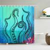 Octopus Seas Shower Curtains Bath Curtain 180*180cm Waterproof Bathroom Home Decor Washable Fabric Bathroom Screen With 12 Hooks