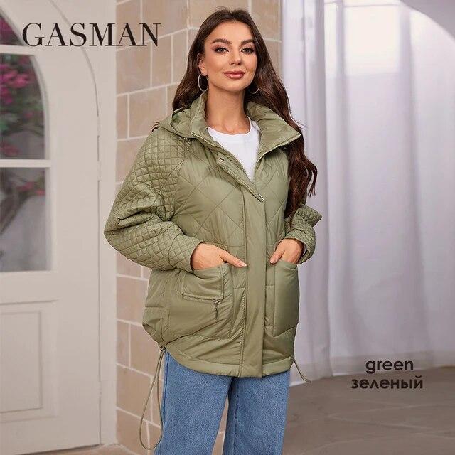 Gasman 2024 Фирменная Новинка, модный весенний пуховик, осенние женские пальто, парки средней длины, женские куртки, женские тонкие хлопковые 80317