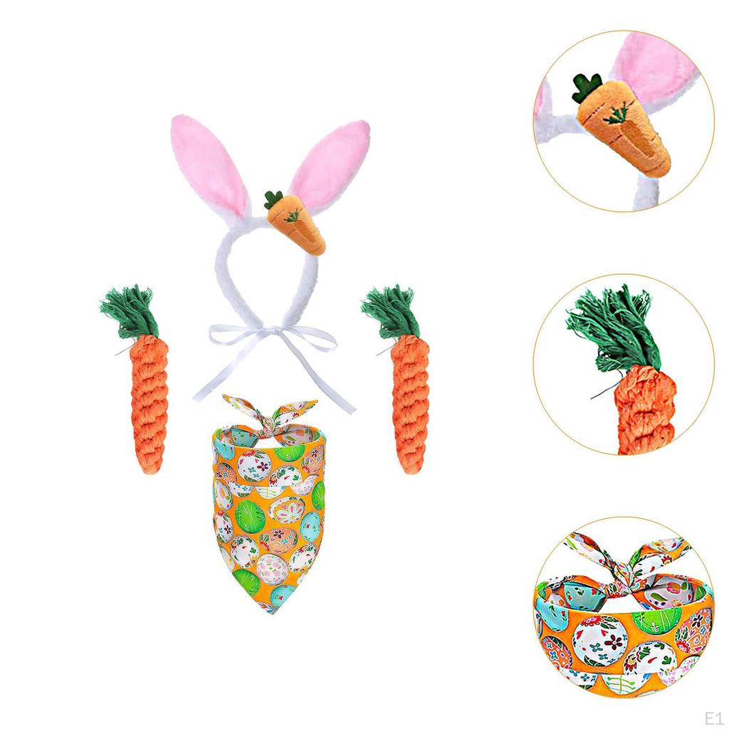 Пасхальный костюм для собаки, бандана для маленьких и средних собак, дышащий шарф, жевательная морковка