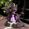 Ceramic Dragon Incense Falls Backflow Incense Burner Waterfall Incense Censer Incense Stick Holder With Lucky Led Crystal Ball