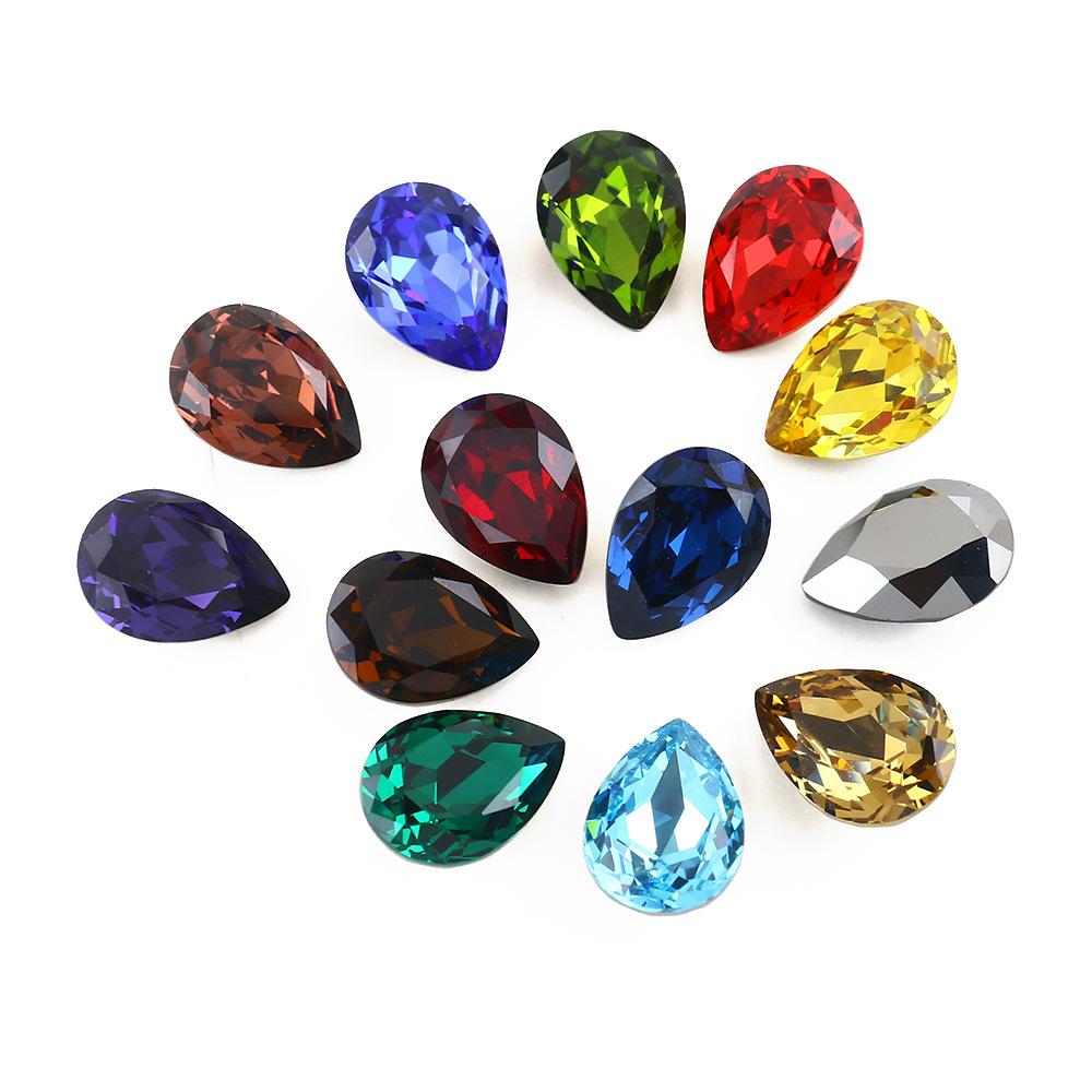 20PCS 10*14mm Craft DIY Jewelry Making Wholesale Teardrop Jewelry Accessories Crystal Rhinestone Loose Beads Handmade Glass  Beads
