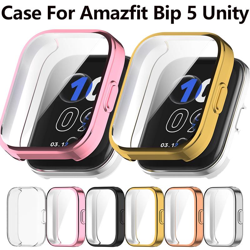 Чехол-защита экрана из ТПУ для умных часов Amazfit Bip 5 Unity, Защитный корпус с полным покрытием для аксессуаров Amazfit Bip5 Unity