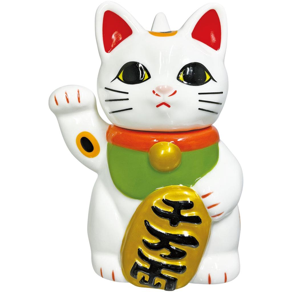SANART Funny Tableware Lucky Lucky Cat Liquor Set Tokkuri Ochoco 9 X 13cm Party Bingo Prize Party Goods Birthday Present White SAN4412 "Original Cat"