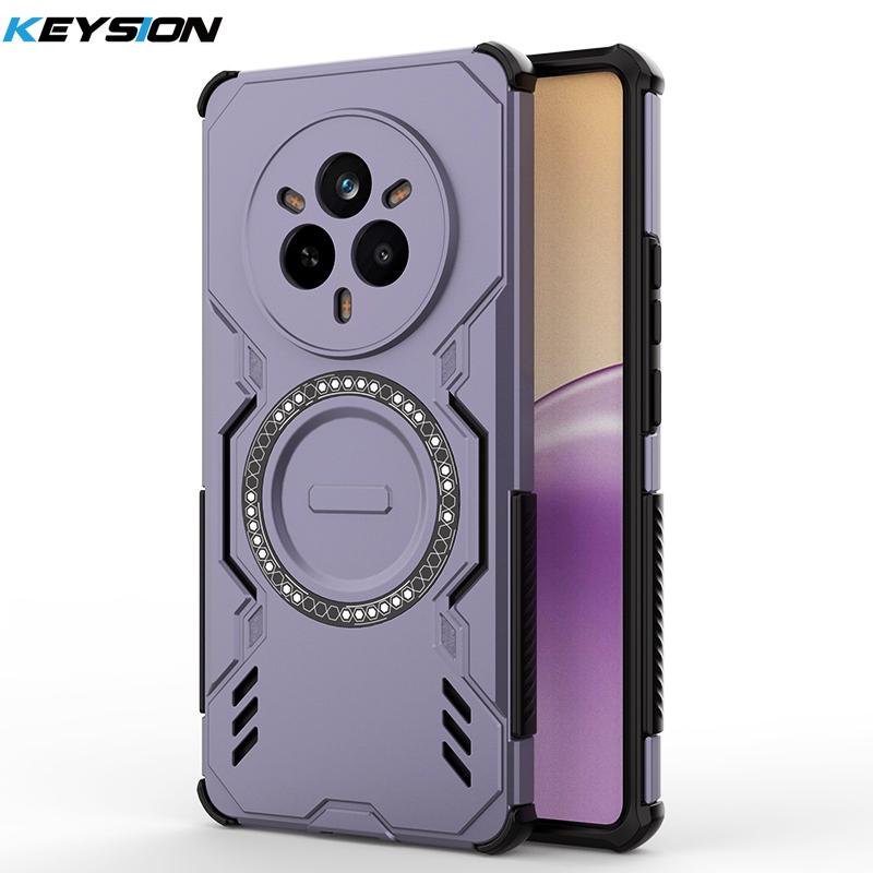 KEYSION Полый чехол для отвода тепла для Realme 14 Pro+ 5G Магнитное охлаждение Ударопрочный чехол для телефона для OPPO Realme 14T 5G 14 5G