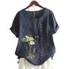 Fashionable Women's Short Sleeve Cotton Top with 11 Colorful Floral Designs