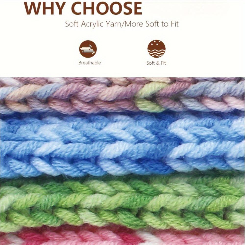 Набор акриловой пряжи из 4 шт., градиент смешанных цветов, мягкая пряжа для рукоделия для ручного машинного вязания крючком, идеально подходит для шарфов, свитеров, носков, перчаток, всего 7,05 унций