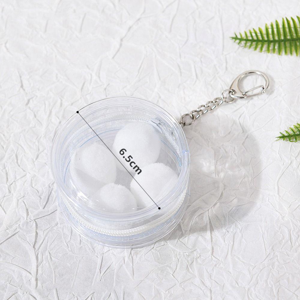With Keyring Round Badge Storage Pouch Protection Case Clear Outdoor Bag Backpack Decor