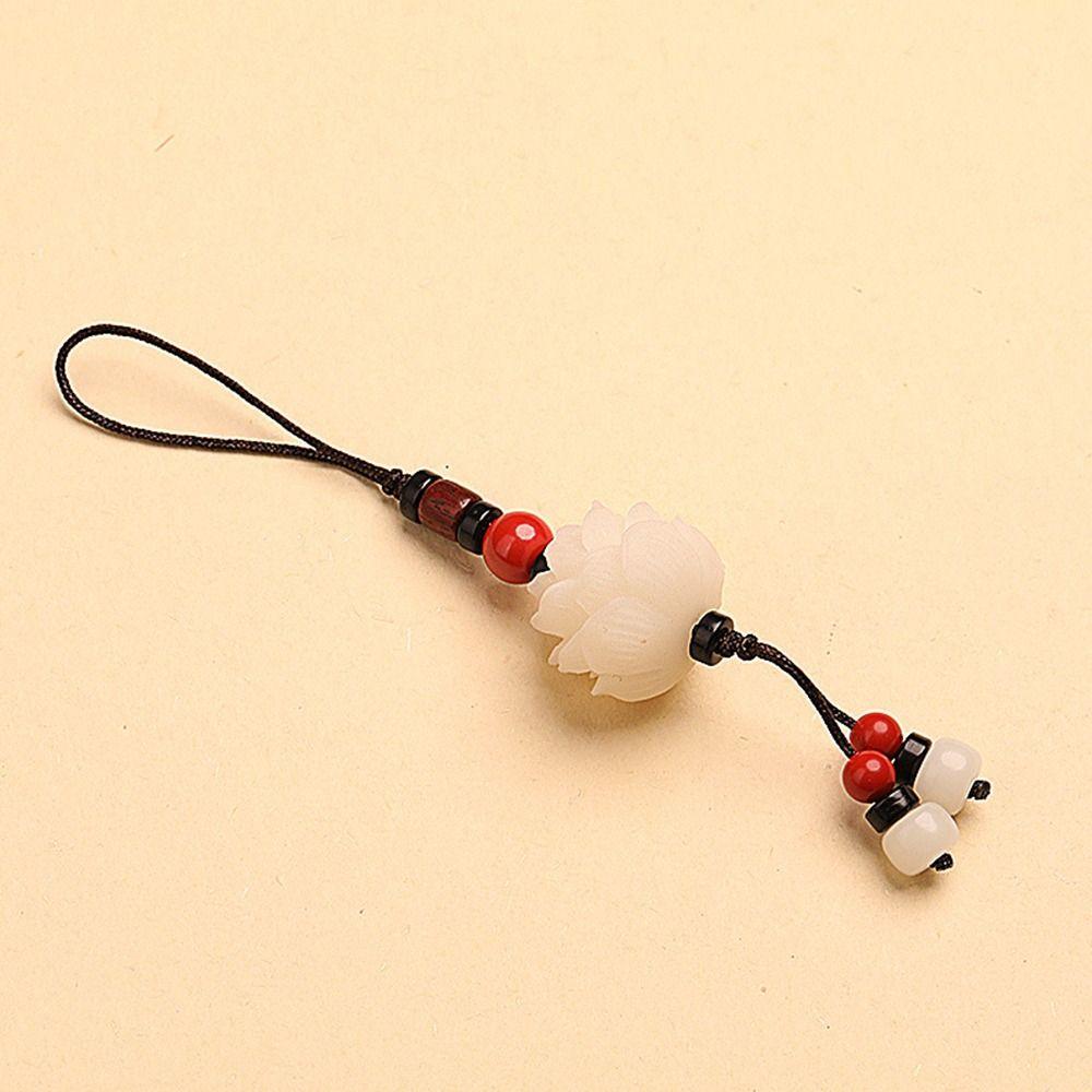 Car Accessories Unisex Key Chain Bodhi Key Chain Lotus Flower Pendant Mobile Phone Ring Key Ring