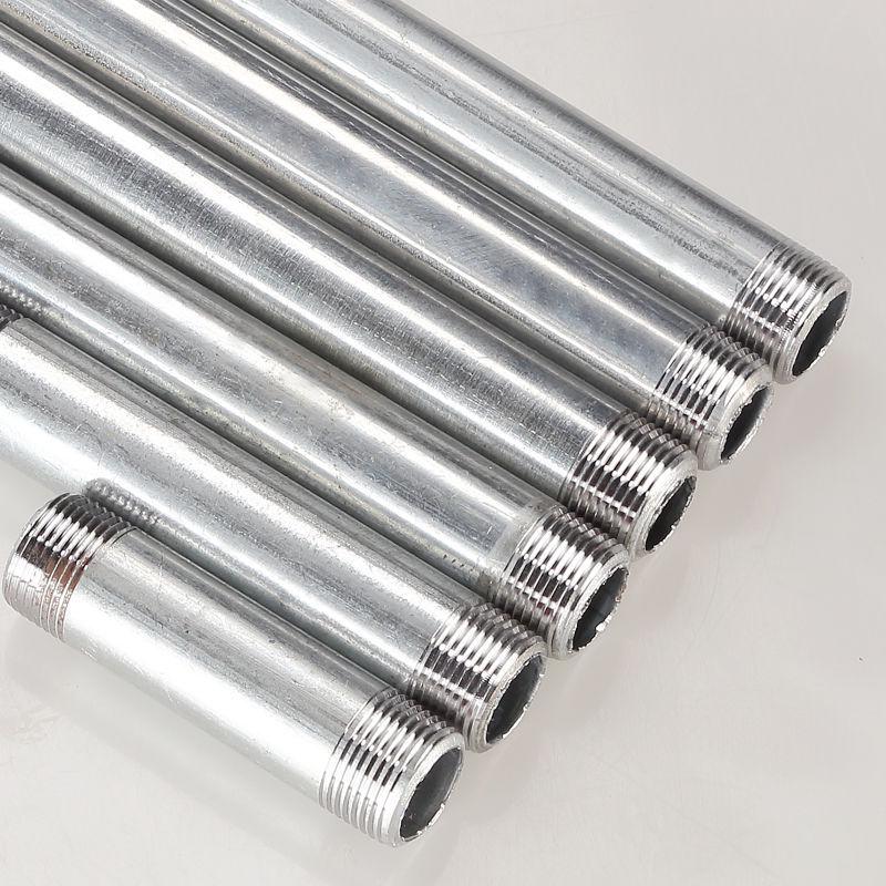 2-Inch Galvanized Steel Pipe Fittings, DN50 Thick, Male Thread, Round Straight Water Pipe for Sprinkler Truck Accessories