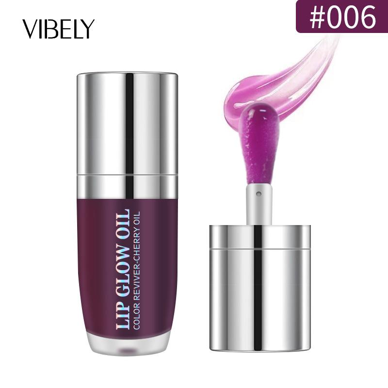 VIBELY Water Light Transparent Glass Lip Oil Mirror Moisturizing, Moisturizing, Smooth, Lip Gloss, Not Sticking Cup Red