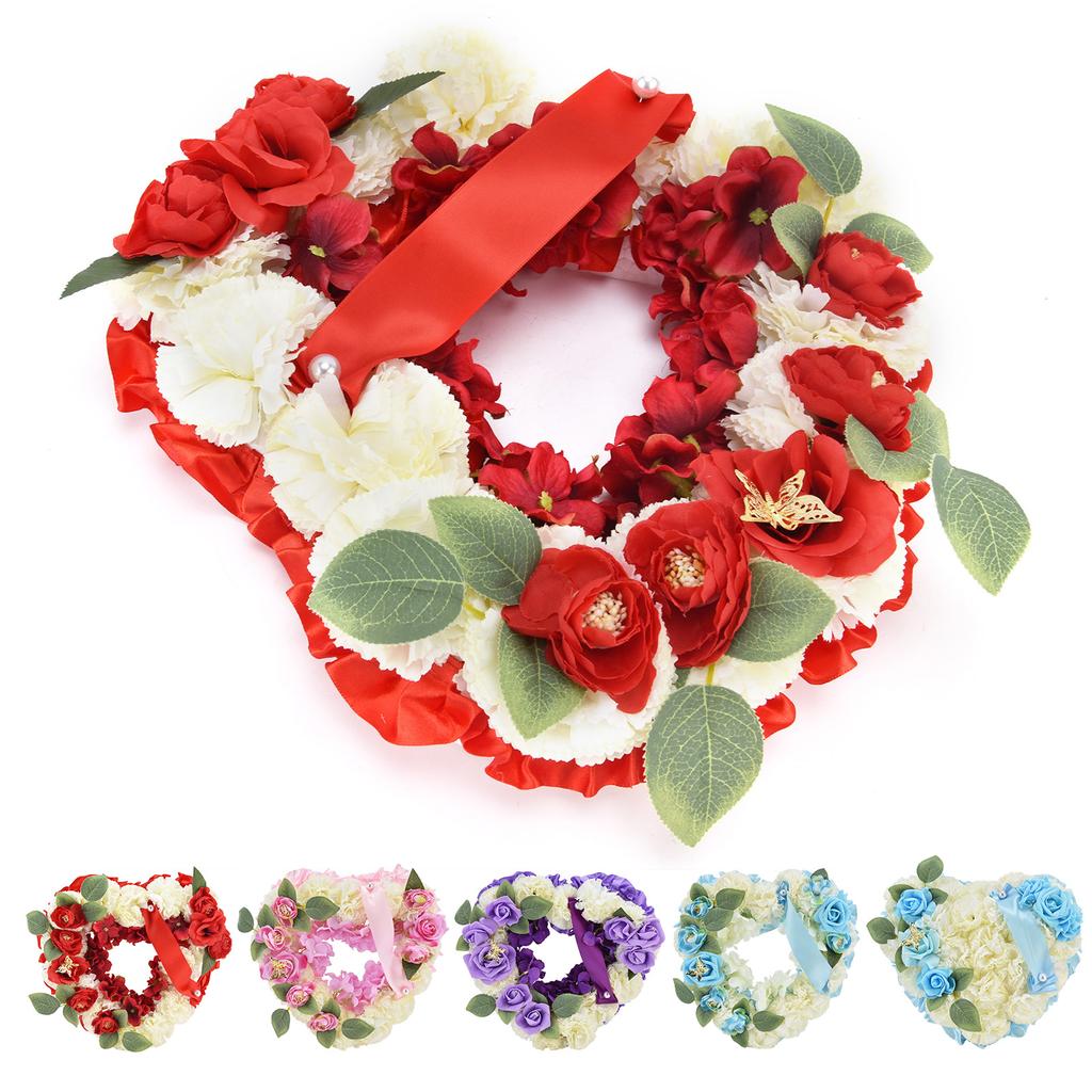 Искусственные венки в форме сердца Свадебные венки Искусственные цветы Украшения для свадебной церемонии Годовщина