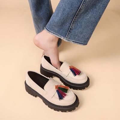 Женская обувь Новые женские туфли в британском стиле на толстой подошве Офисные женские легкие повседневные дизайнерские туфли Лоферы