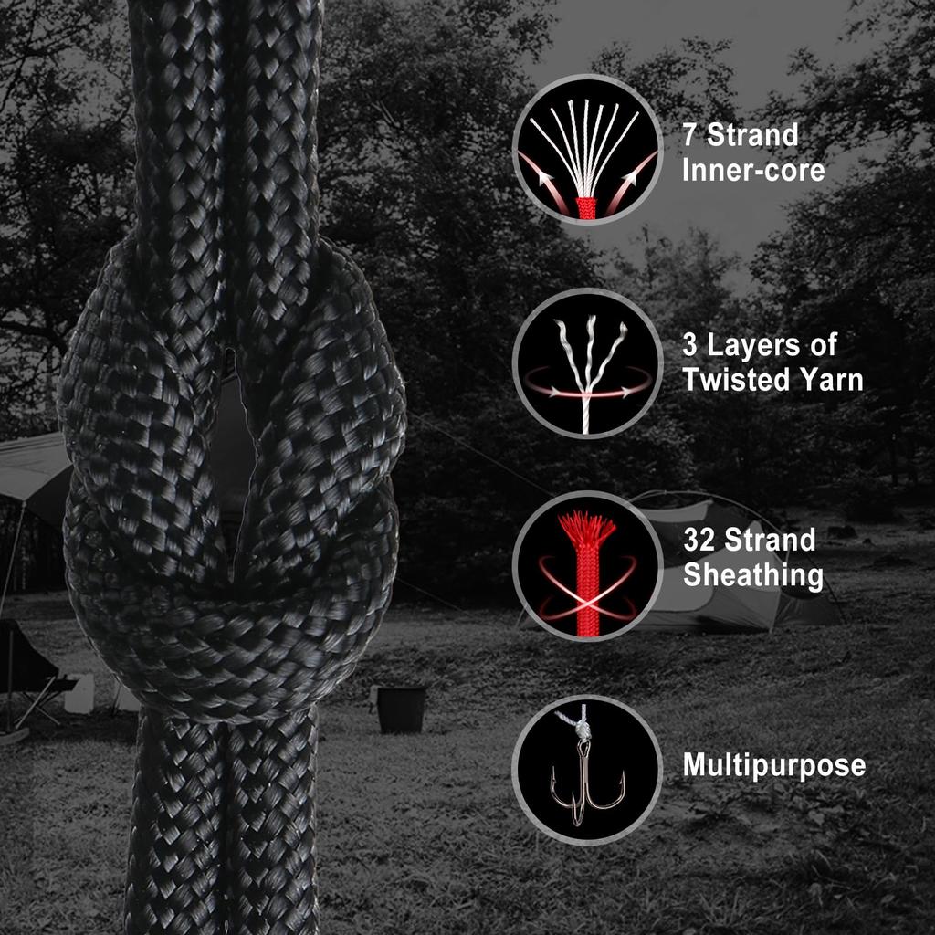 7-жильный 550 паракордовый шнур 5 15 30 м диаметром 4 мм для кемпинга на открытом воздухе, парашютный трос, аксессуары для походной палатки