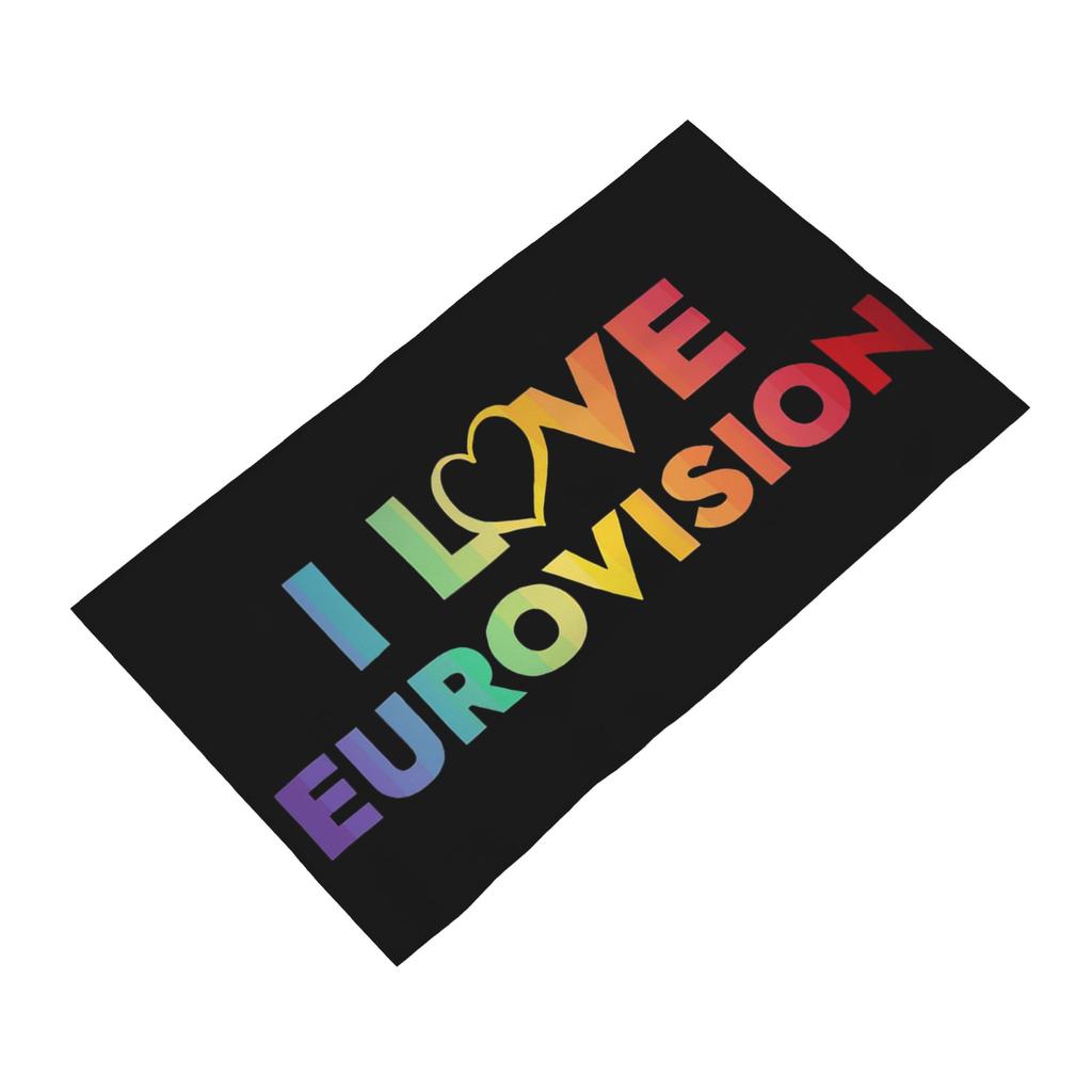 I love Eurovision - rainbow pattern Soft Face Towel Quick Dry Pool Bath Cotton Towels Absorbent