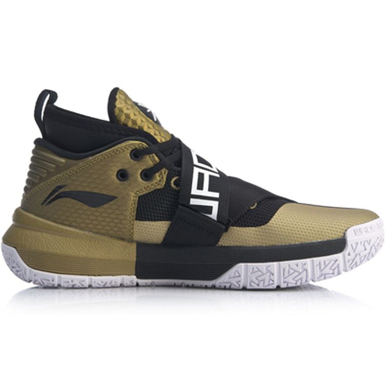 Li Ning All City 7 Wade Series удобные спортивные нескользящие легкие баскетбольные кроссовки средней высоты мужские кроссовки черные золотые ABAP105-1