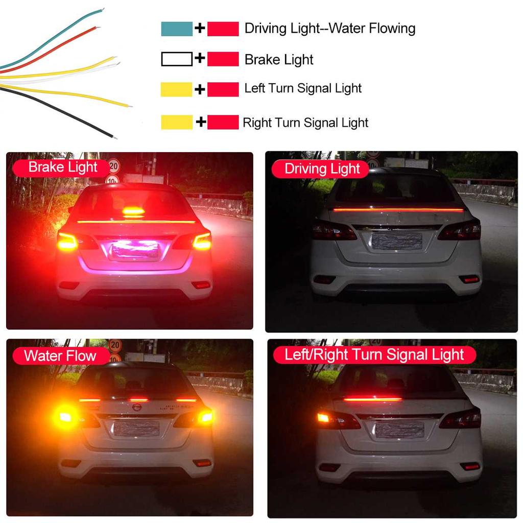 120 см светодиодный спойлер универсальный карбоновый спойлер для автомобиля, фонарь заднего хода, третий стоп-сигнал, стоп-сигналы 12 В