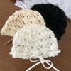 Bow Knit Beanies Strapped Ethnic Style Hat Retro Weave Cap Ladies