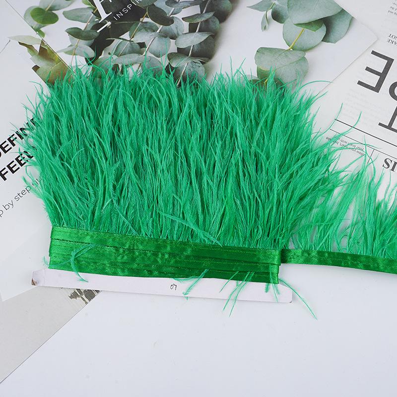 8-10Cm Ostrich Feather Wedding Dress Diy Performance Clothing Accessories Feather Tassel Including Webbing