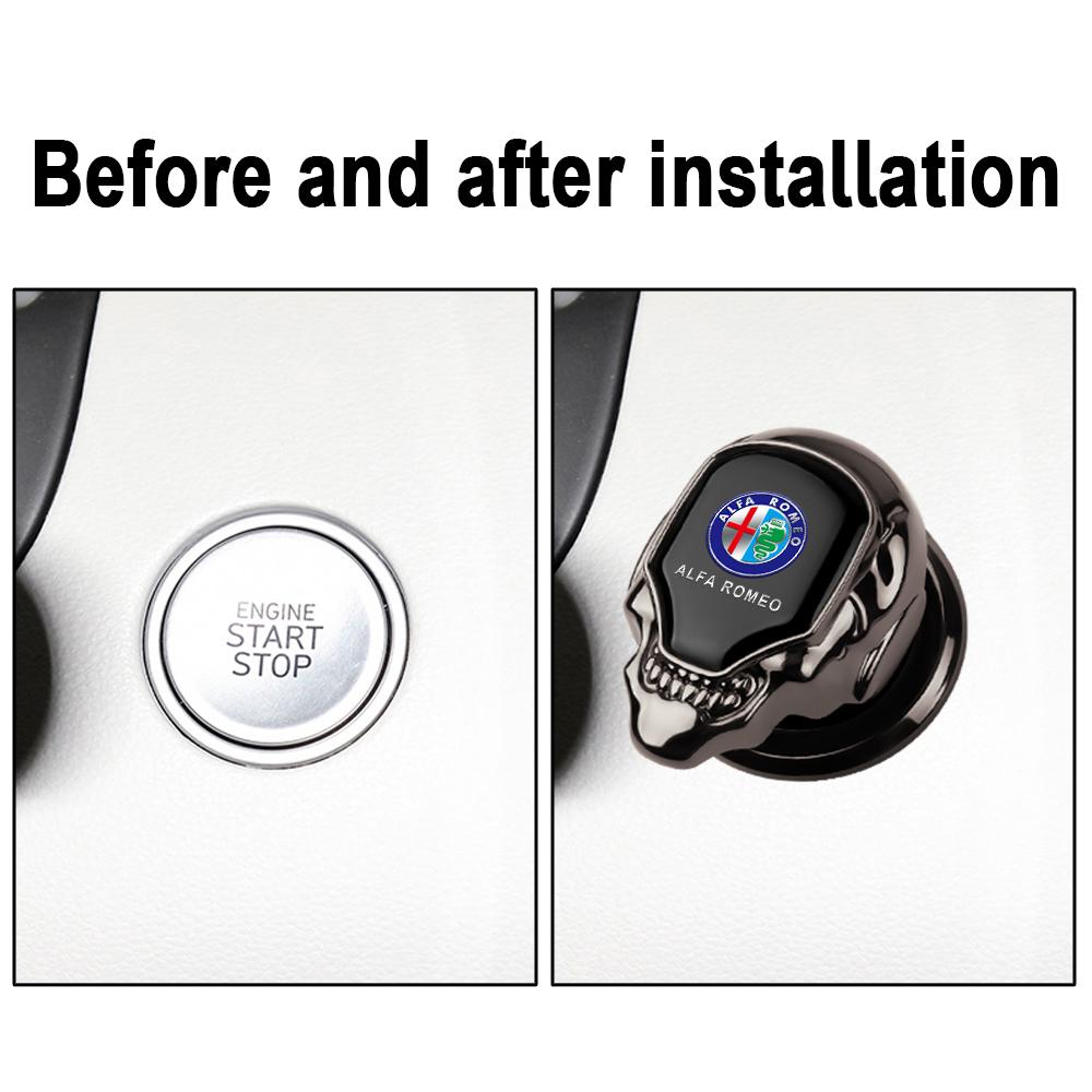 YYCE3 1pc Car Engine Start Stop Switch Button Cover Sticker For Alfa Romeo Giulietta GT 159 147 156 Mito Stelvio Volante Accessories