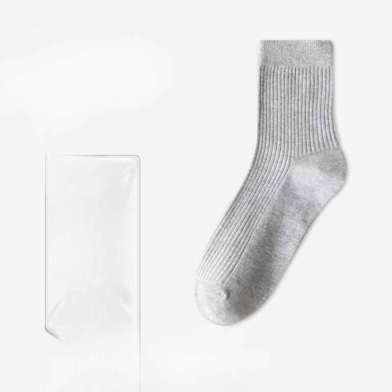 Мужские летние модные новые хлопковые носки-трубы без косточек с вертикальным рубчиком, не скатывающиеся