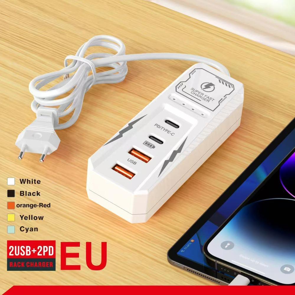 Розетка-зарядное устройство USB с несколькими портами, настенное зарядное устройство на 4 порта, универсальная сетевая планка питания для телефона