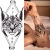 Дракон с красной розой, татуировка, наклейка, реалистичная лиса, змея, меч, геометрическая временная татуировка для женщин, поддельные цепочки, черная татуировка