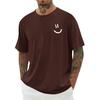 Mens Short Sleeve Graphic Tee Funny Smile Crew Neck T Shirts Loose Fit Summer Shirts