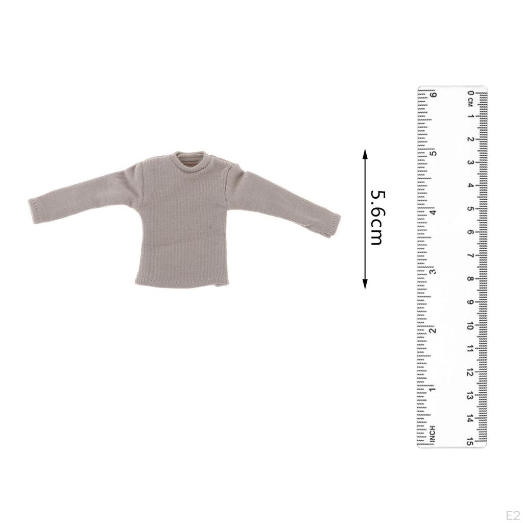 1/12 Мужская футболка с длинным рукавом Одежда для 6-дюймовой куклы Модель Аксессуары