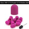 10Pcs 10*15/13*19 Purple Sanding Caps Nail Art Sanding Bands Block Caps Mandrel Gel Remover Foot Care Cuticle Drill Accessories