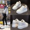 Кожаные маленькие белые туфли женские весенние новые универсальные туфли на толстой подошве спортивные и повседневные туфли дышащие туфли с низким верхом