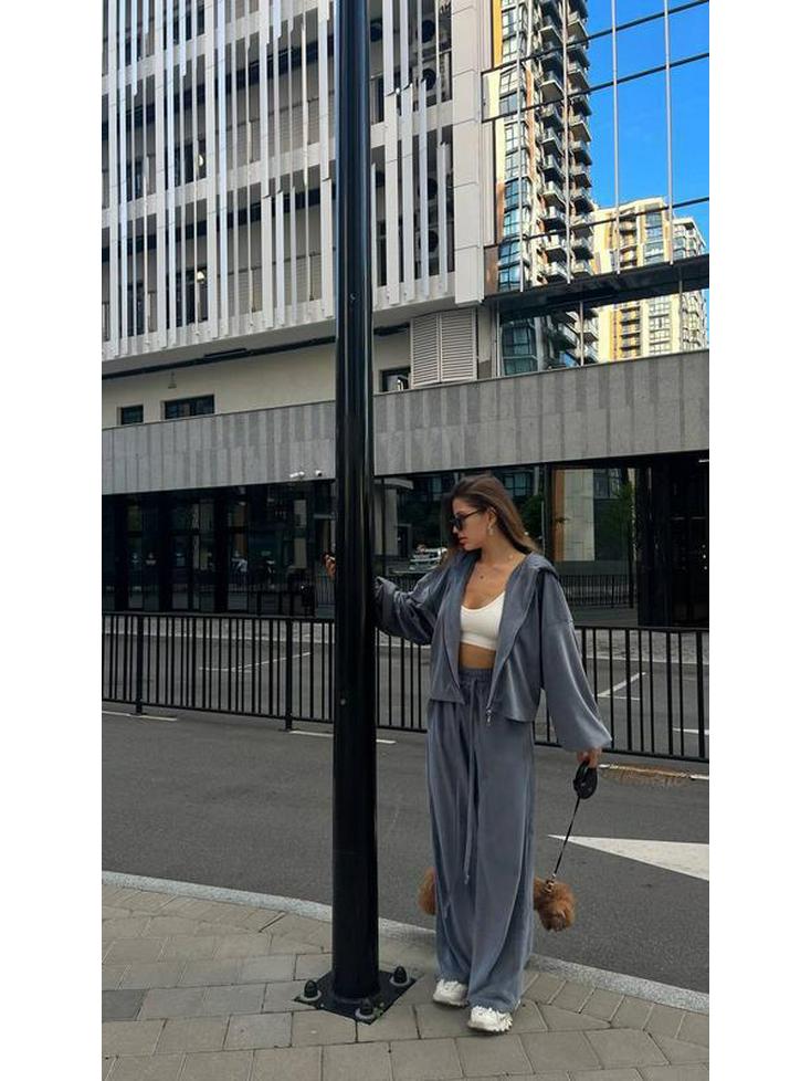 25-я годовщина Ранняя осень Мода Золотой бархат Молния Кулиска Повседневный комплект для женщин