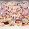 Love Heart Happy Mother’s Day Backdrop Flower Theme Hanging Background Poster Props