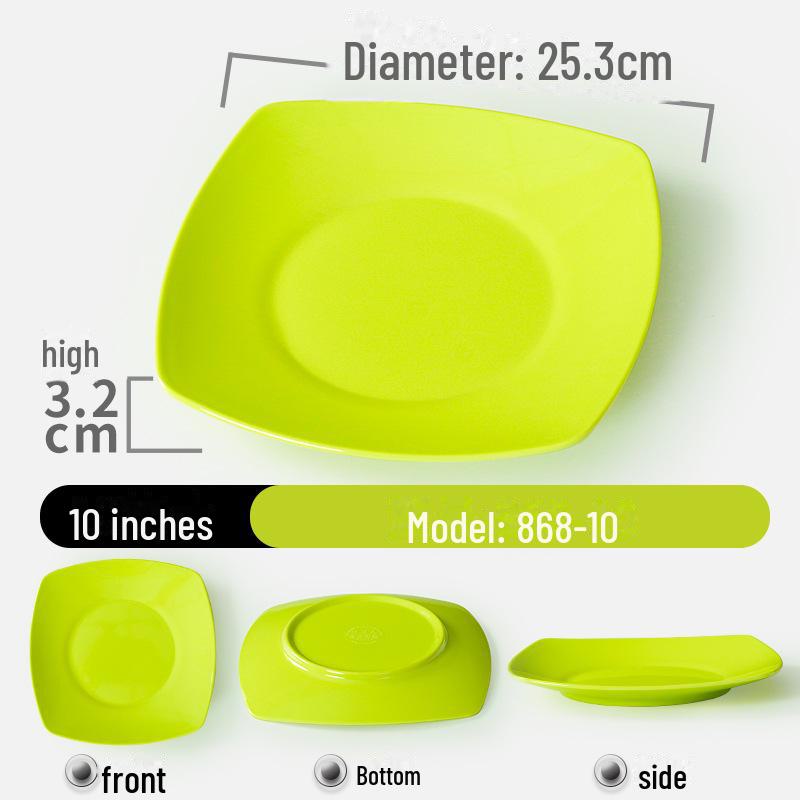 Квадратная тарелка из ударопрочного меламина - долговечный искусственный фарфор для ресторанов и отелей.