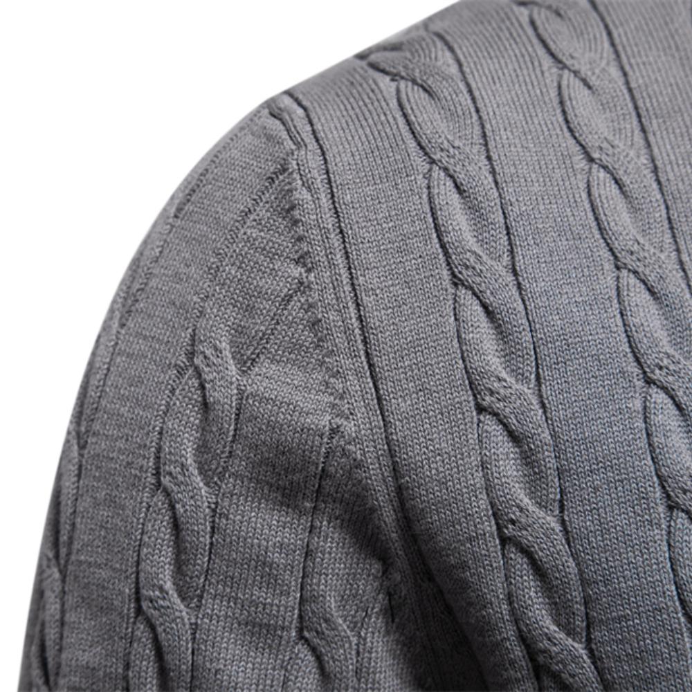 AIOPESON Мужские хлопковые свитера с вышивкой жирафа, круглый вырез, классический вязаный свитер с узором «перекрученный» для мужчин