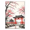 DIY Алмазная картина Японский природный пейзаж Полная алмазная мозаика Стразы Вышивка Сакура Искусство Вышивка крестом Домашний декор