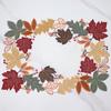 Thanksgiving Table Runner Embroidered Fall Leaves Table Centerpieces 72 inches Long Leaves Autumn Maple Leaf Cut Out Dinning Coffee for Party White