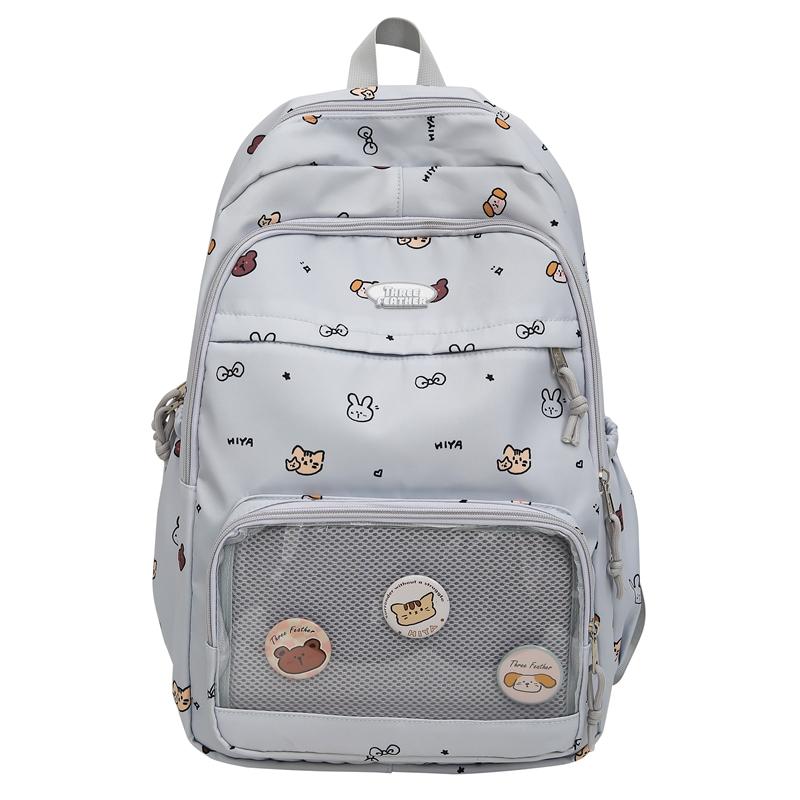 Студенческий школьный рюкзак с мультяшным принтом, легкий рюкзак большой вместимости