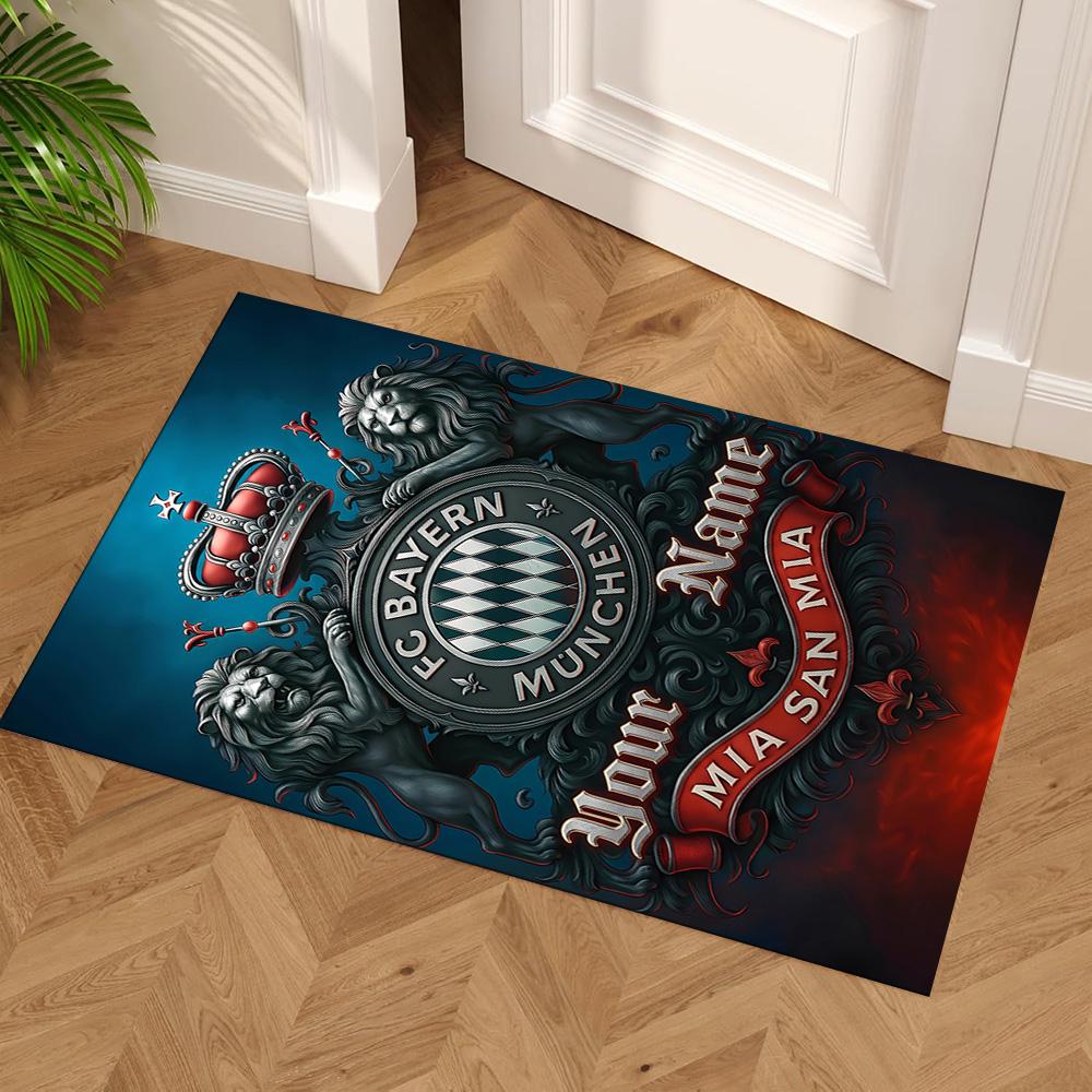 Bayern Munich Customize Your Name Carpet Perfect for Hallway Dining Room Game Room Playrooms Anti-slip Rug Decorate Offices
