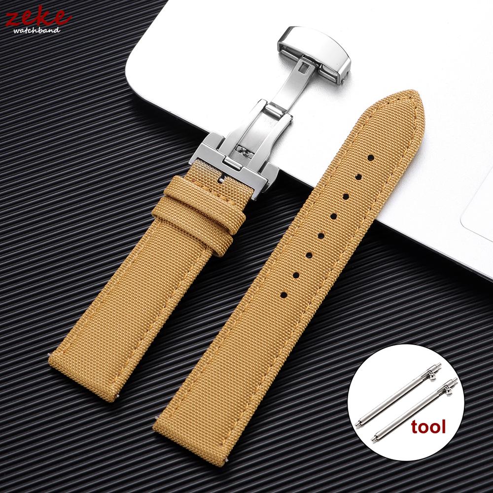 Quick Release Nylon Sailcloth Watch Strap 20mm 22mm Butterfly Buckle Band for Omega for Seiko Watchband New Smartwatch Wristband