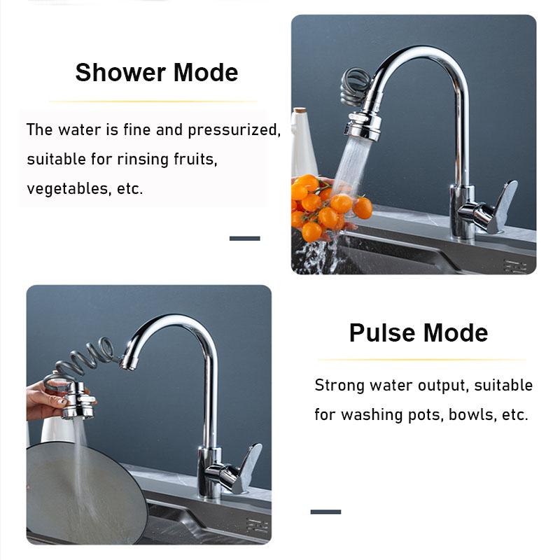 Universal Faucet Extender Aerator 3 Modes Splash-Proof Sprayer Pull Out Faucet Nozzle Sink Cleaning Extension Flusher