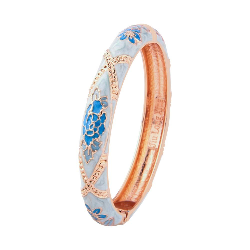 Traditional Hollow Out Flower Bangle Chinese Women's Hand Bracelet Vintage Cloisonne Bangle Girls