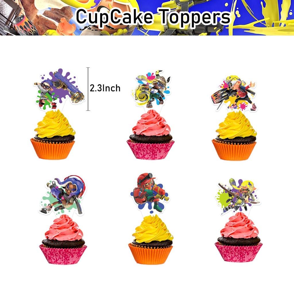 Splatoon3 Принадлежности Баннер для вечеринки Топпер для торта Шары Детское украшение День рождения